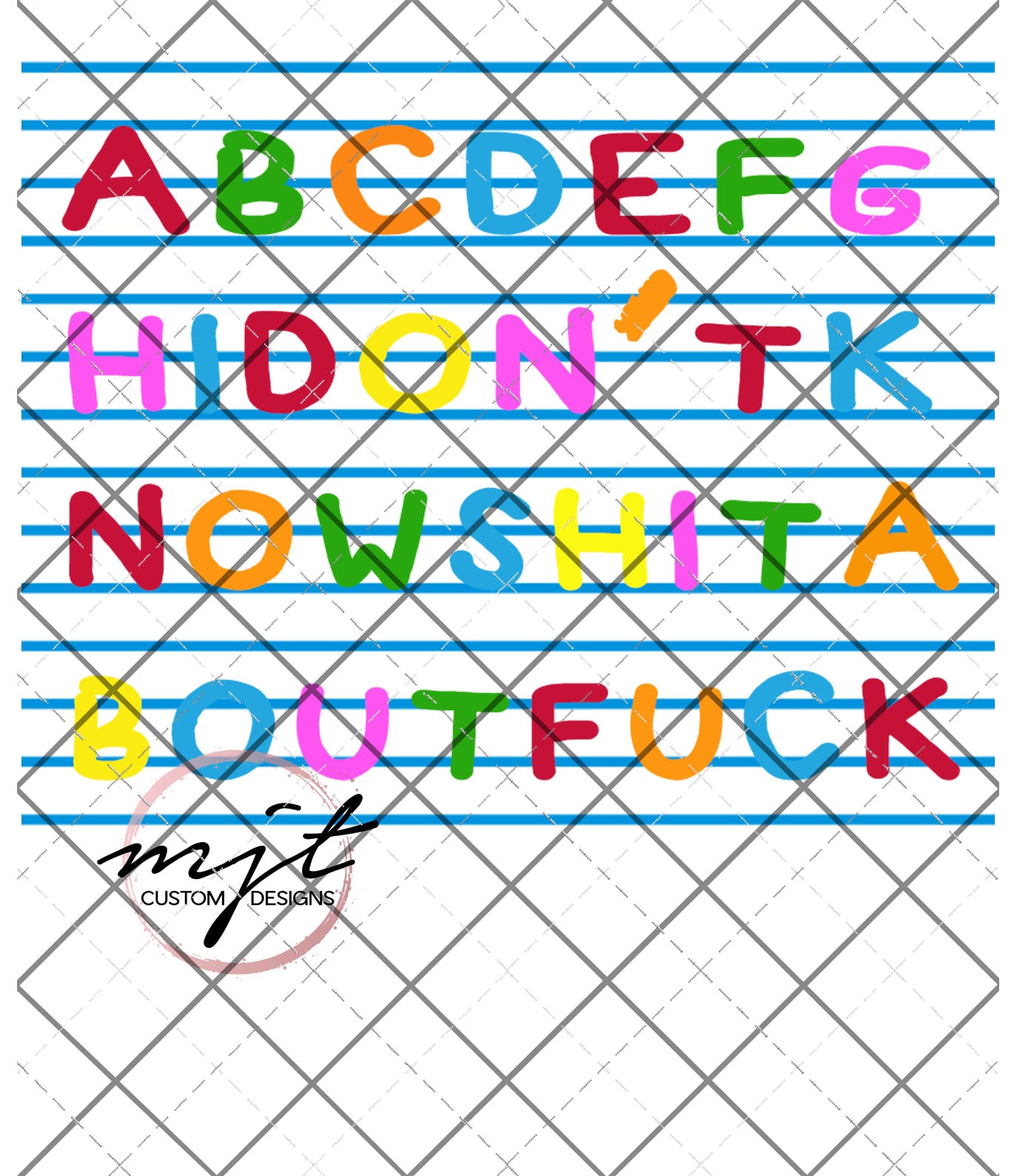 ABCD Shit about F*ck - funny school PNG File