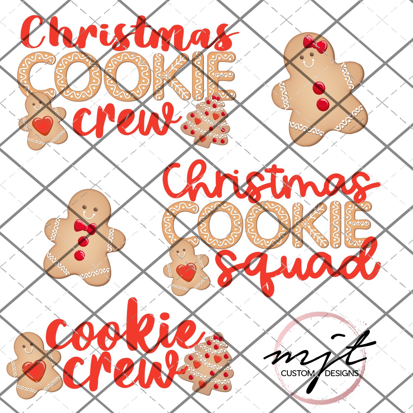 Christmas Cookie Crew/Squad Printed Waterslide