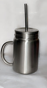 Mason Jar with handle - 15oz Stainless  tumbler