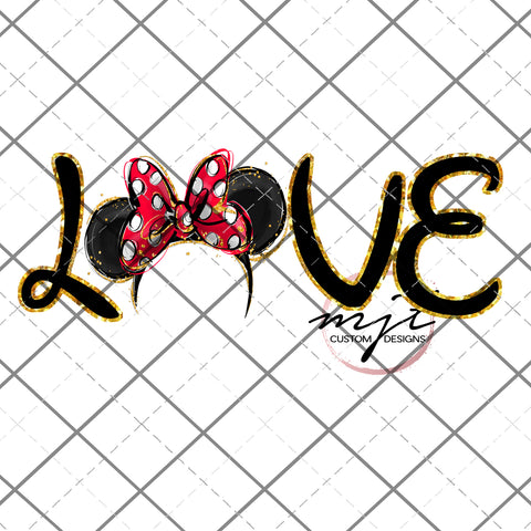 LOVE- Minnie Mouse Ears/Disney PNG File