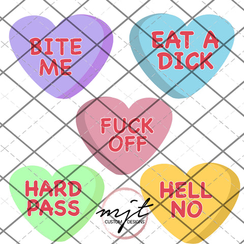 NAUGHTY CONVERSATION HEARTS - PNG File