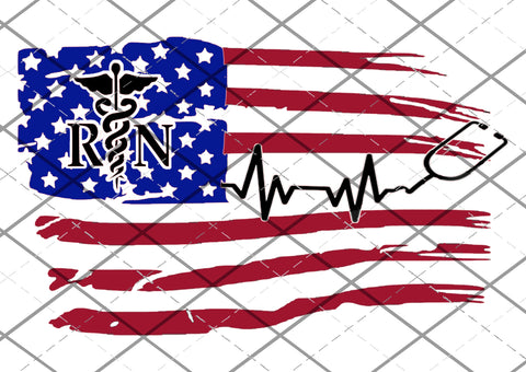 RN Distressed flag-  PNG and SVG File