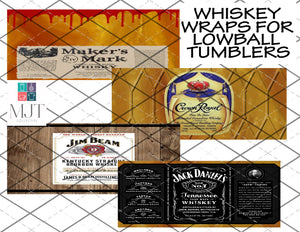 Whiskey lowball tumbler/coozie wrap PNG files - DOWNLOAD for waterslides/sublimation