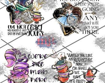 Alice in Wonderland Quotes Printed Waterslide