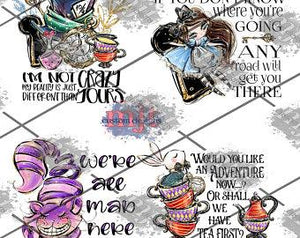 Alice in Wonderland Quotes Printed Waterslide