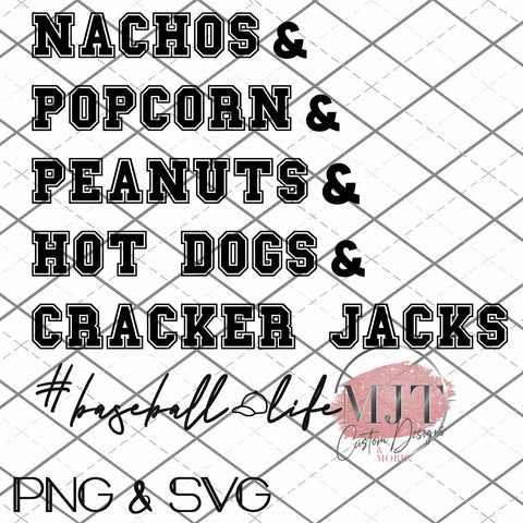 Minimalist Baseball Food -  PNG and SVG Files