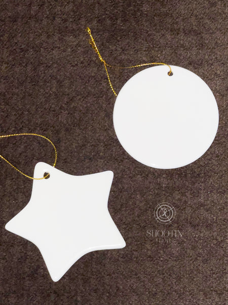 Sublimation Ceramic Ornament - Circle or Star