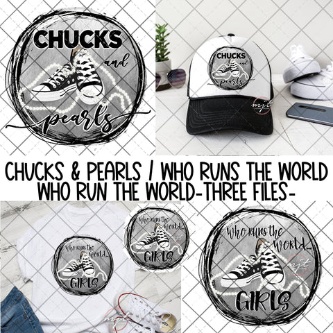 Chucks & Pearls / Who runs & who run  the world - 3PNG files - download