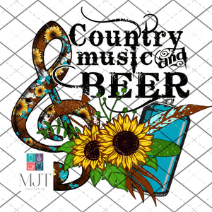 country music and Beer - PNG File