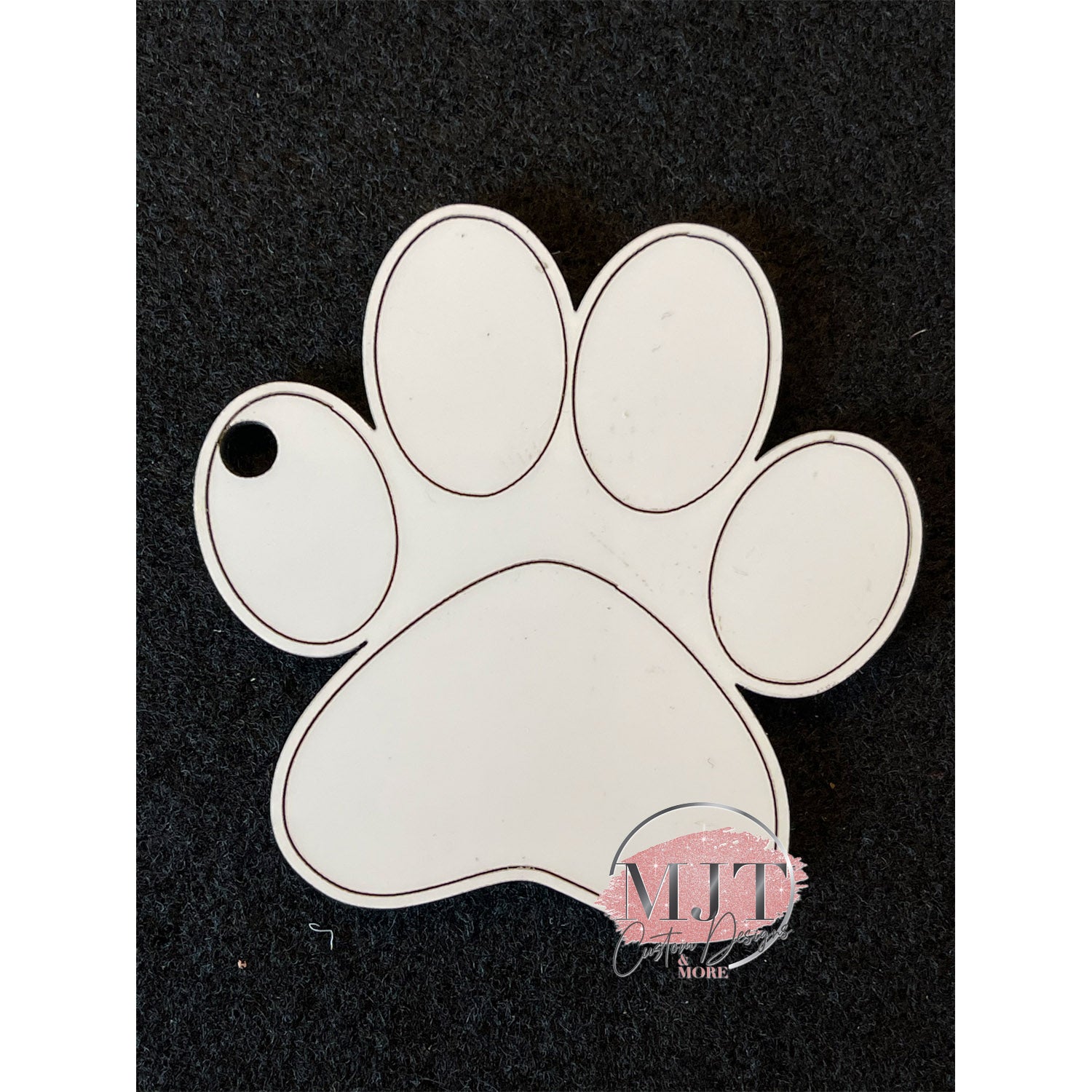 Sublimation Dog Paw Keychain with metal ring