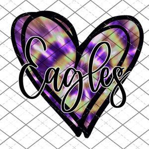 Tye Dye Eagles - purple and gold PNG File