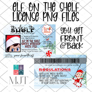 Elf on the Shelf License - PNG Files for sublimation - front and back
