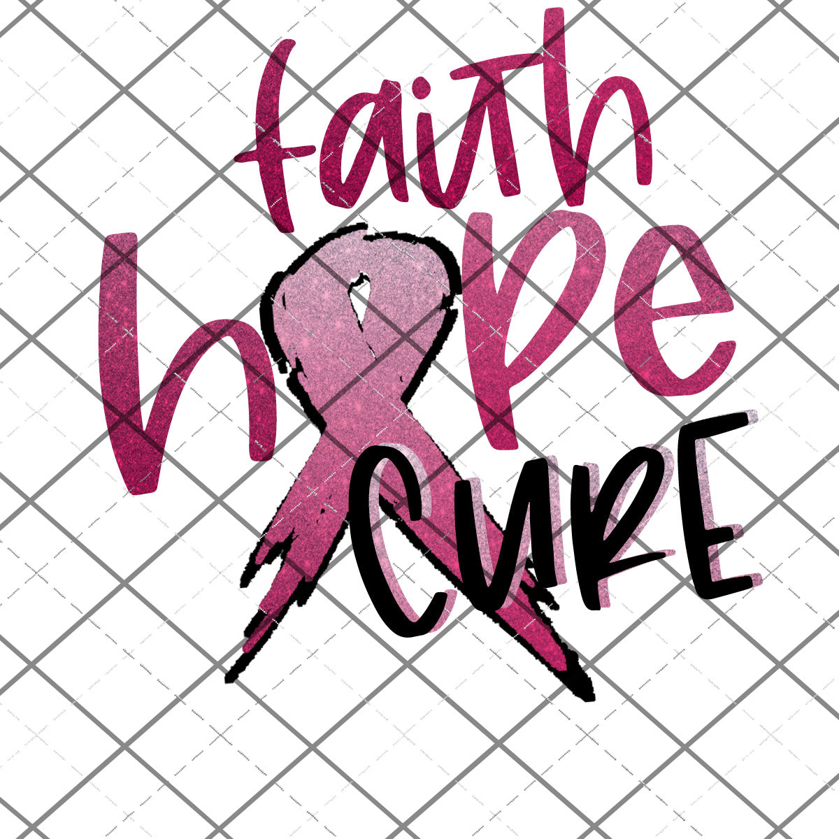 Awareness Faith Hope Cure Ribbon  -  PNG and SVG  Files