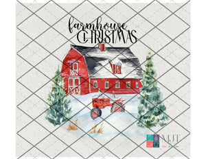 Farmhouse Christmas -  Full Wrap**PNG file - DOWNLOAD for waterslides/sublimation