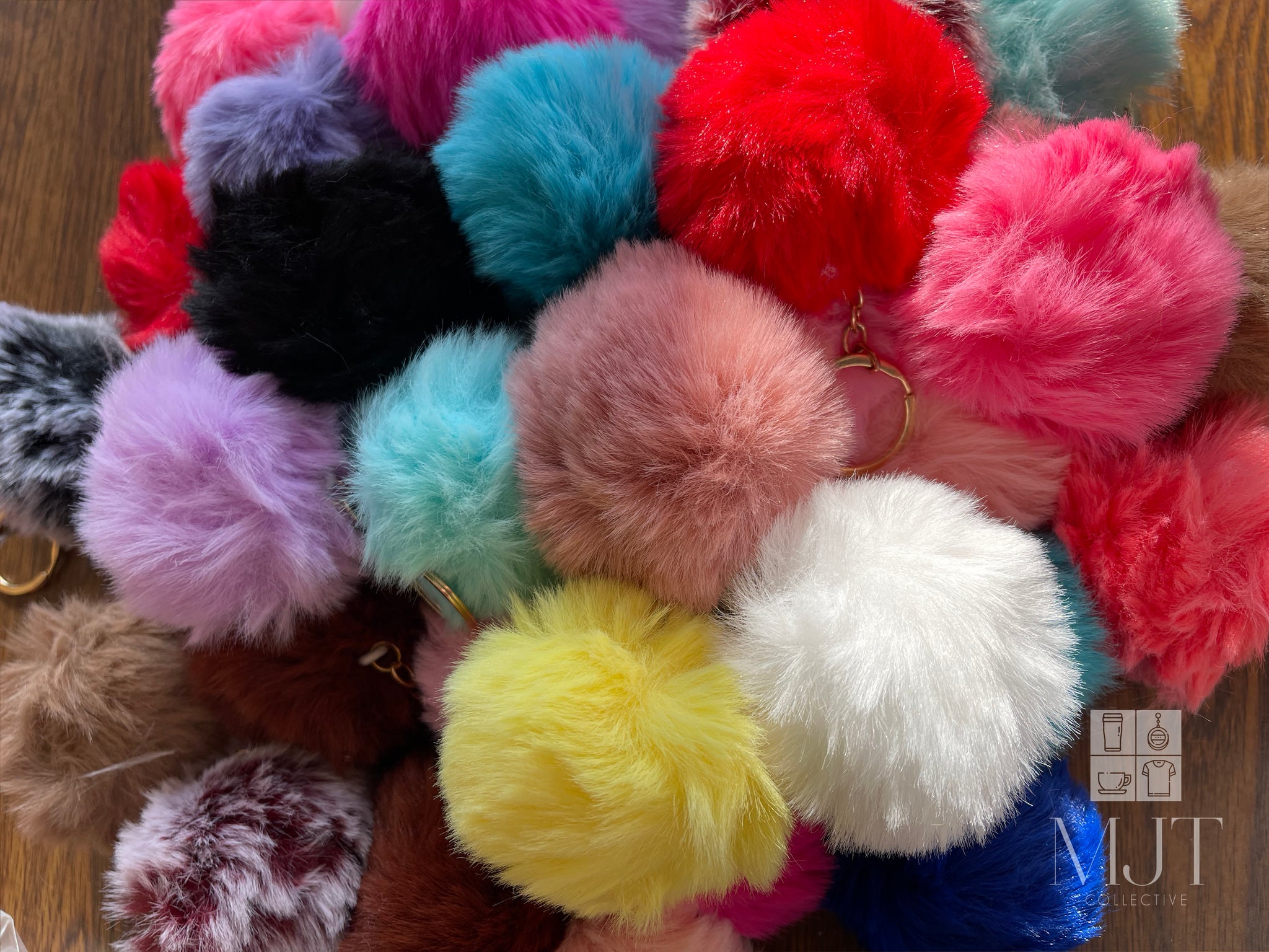 Fluffy Keychain Poof -  Mix Color 5 Pack (grab pack)