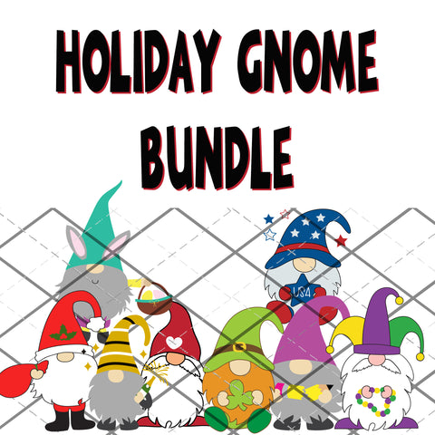 Holiday Gnomes bundle - 10 PNG Files