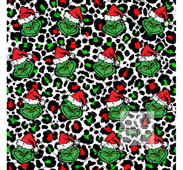 Leopard Grinch background - PNG File (seamless)