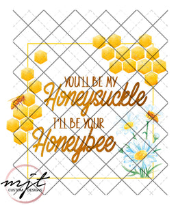 Honey suckle song lyric Bee Printed Waterslide
