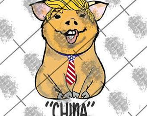 China Trump Pig  Laser Printed Waterslide
