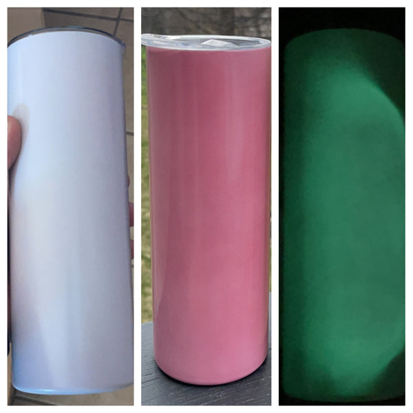 ALL WHITE UV coral to glow in the dark - SUBLIMATION 20oz - can epoxy also. straight no taper