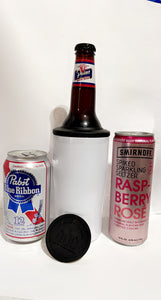 Sublimation 3 in one Coozie -  *black top ring* fits bottles, slim and standard can