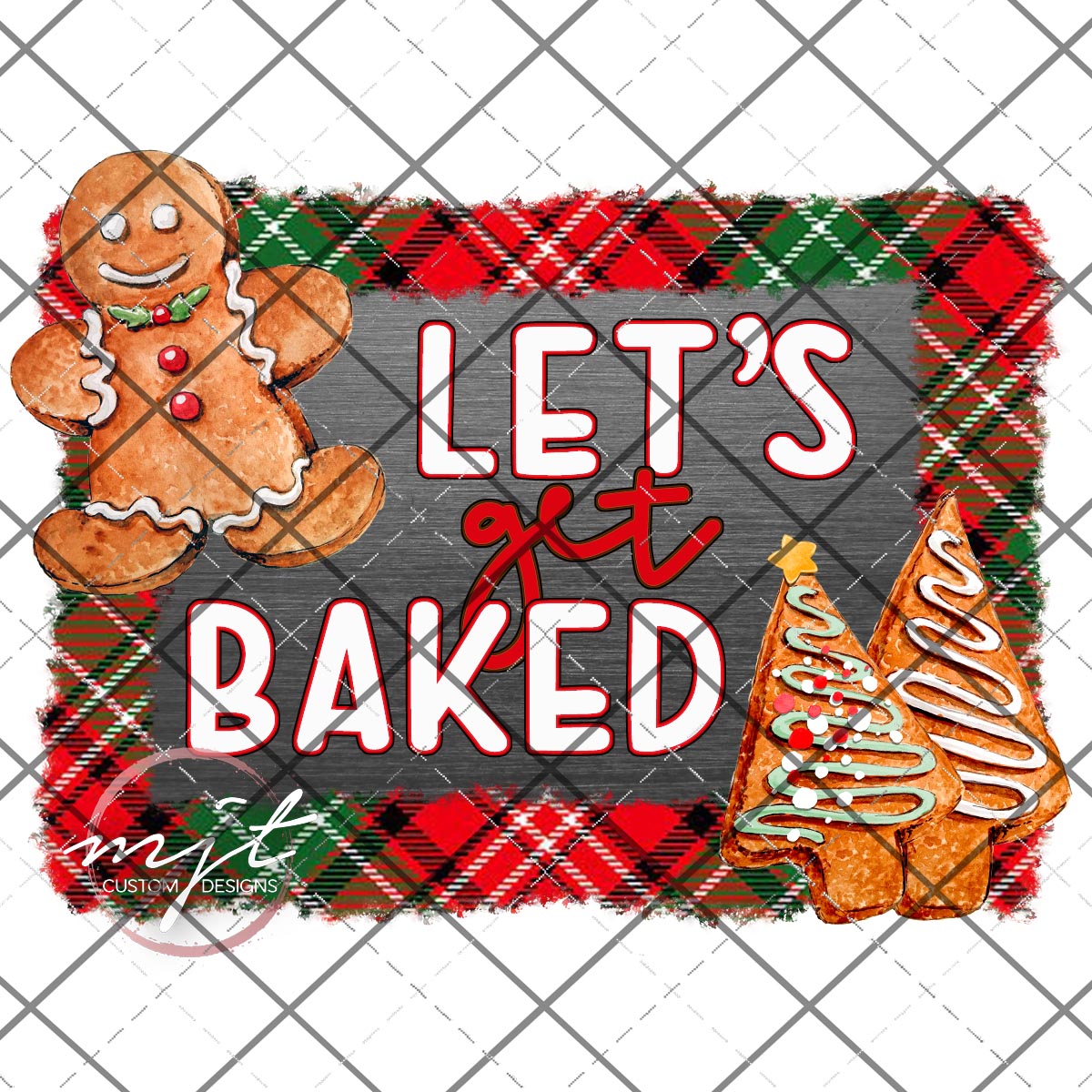 Let's Get Baked - Gingerbread Christmas PNG File