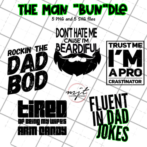 The MAN-BUNdle-masculine PNG and SVG  Files