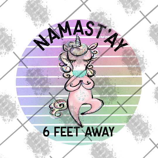 Namastay 6 feet away  -  PNG File