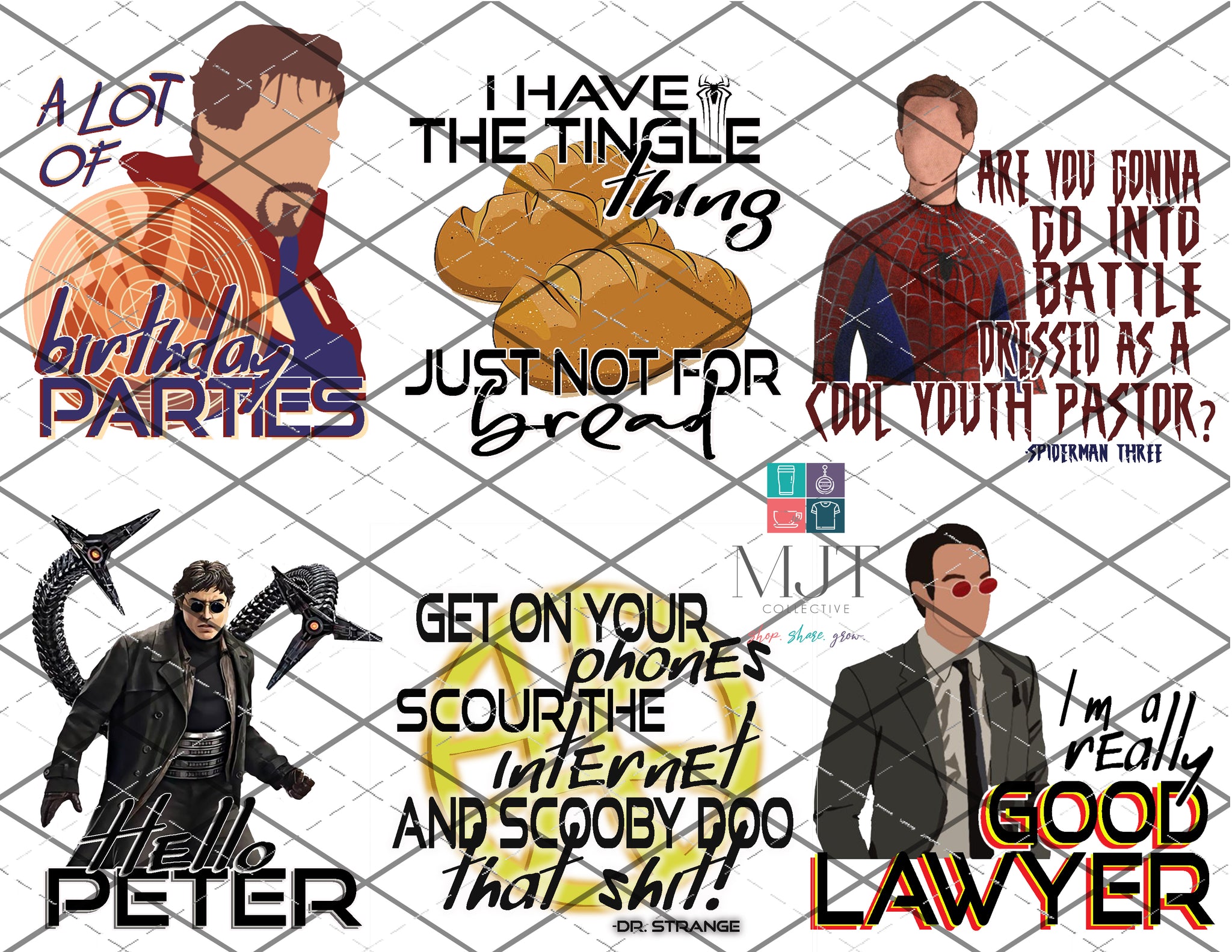 Spidey No Way Home Quotes - spoiler images**PNG files for waterslide or sublimation