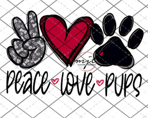 Peace Love and Pups PNG File
