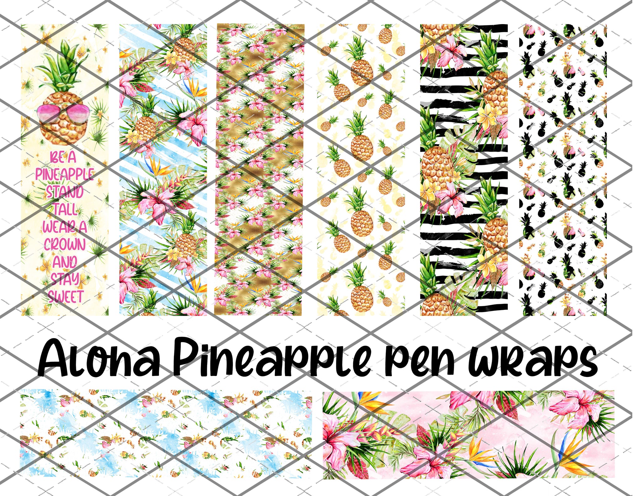 Pineapple Aloha pen wrap files - PNG Files