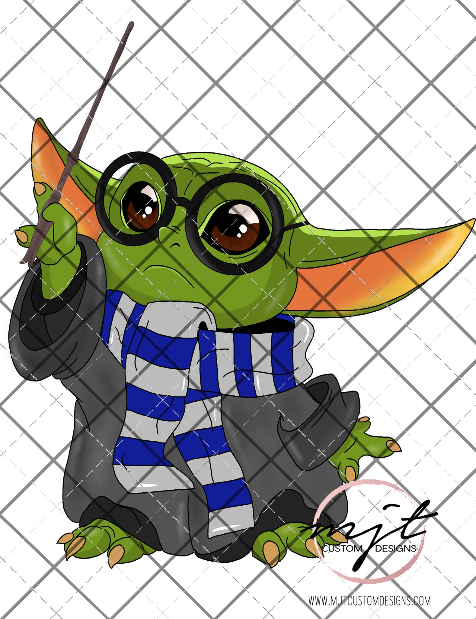 Ravenclaw Grogu (silver) - PNG File