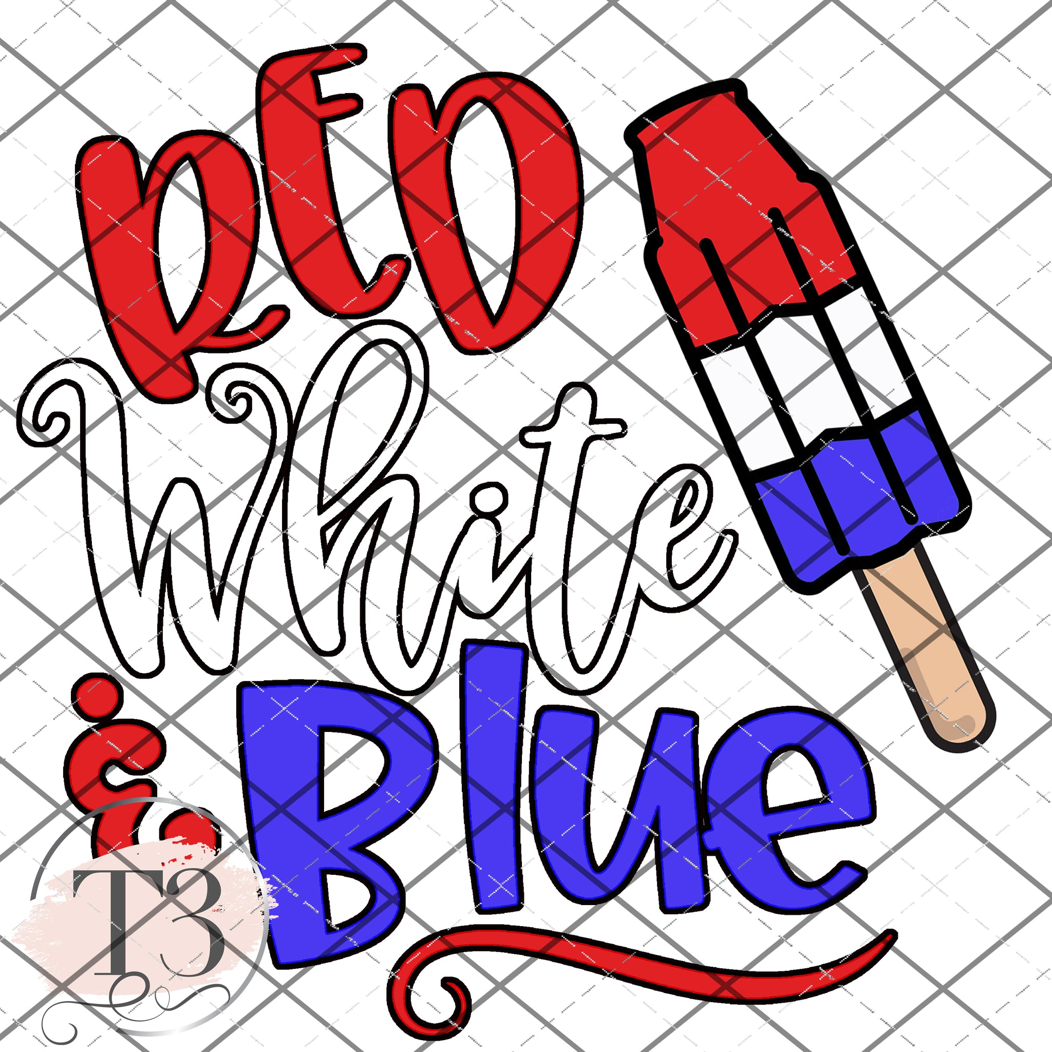 Red white and blue bomb pop - PNG File