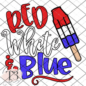 Red white and blue bomb pop - PNG File