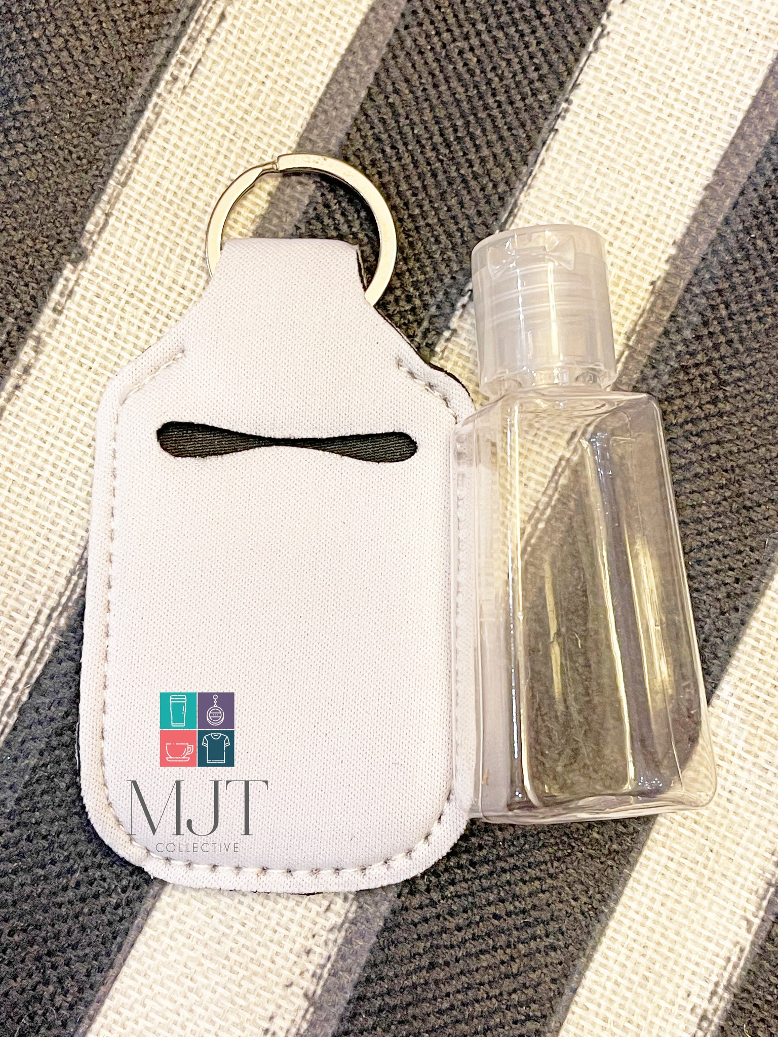 Neoprene Sanitizer Keychain holder with refillable bottle - for Sublimation