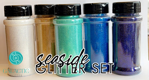 Seaside "ocean"  glitter pack - 5 glitters