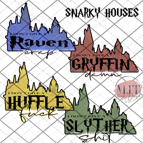 Snarky Hogwarts Houses -  PNG  Files