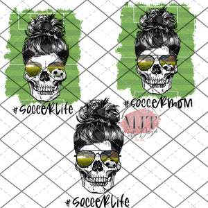 Soccer Mom Skull PNG files - sublimation and waterslide