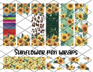 Sunflower pen wrap files - PNG Files
