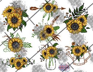 Assorted Sunflowers - individual PNG Files