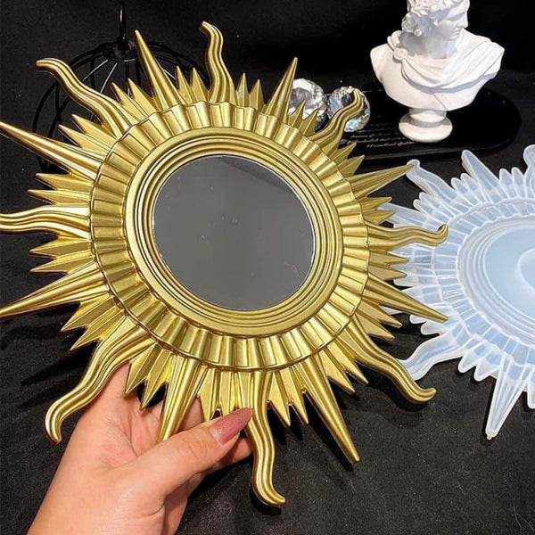 Mirrored Sun Wall hanging silicone mold and mirror