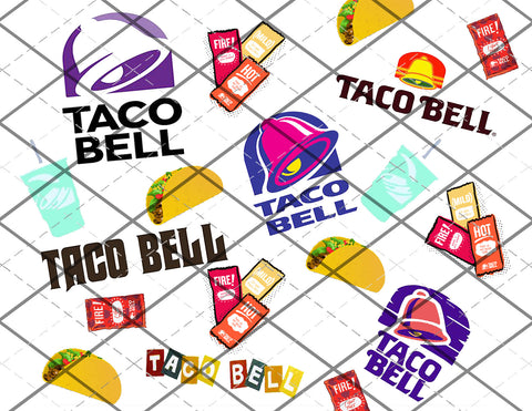 T-Bell collage tumbler -  PNG File