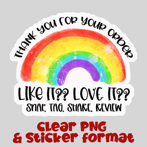 Thank you for your order - PNG files - plain and sticker outline