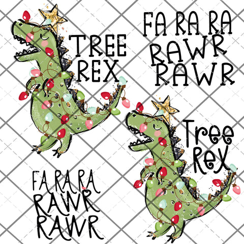 Tree Rex Dino Christmas  PNG File - great for sublimation!