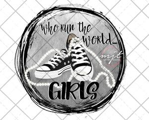 Who run the world, chucks and pearls - PNG file - download